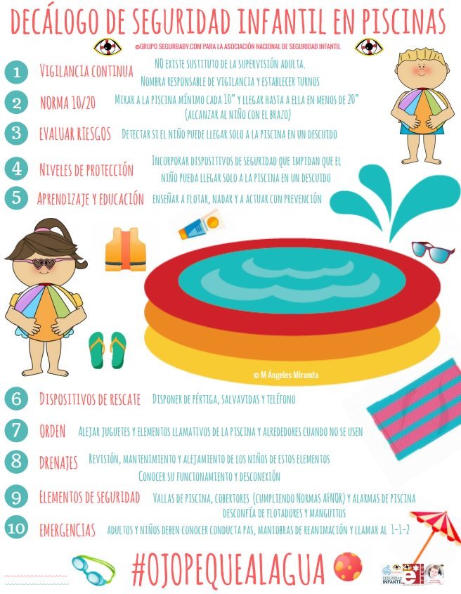 recomendaciones del para el uso de las piscinas